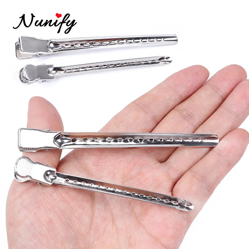 Nunify 12Pcs Holding Hair Styling Section Clip Hair Clip Duck Mouth Salon Hairdressing Clips Flat Accessories Hair Cutting Tools