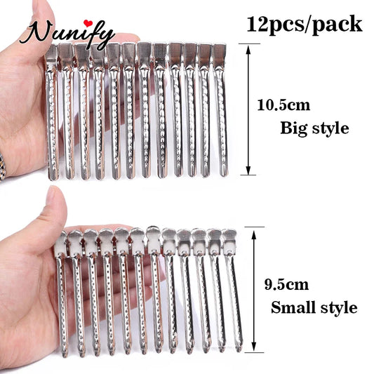 Nunify 12Pcs Holding Hair Styling Section Clip Hair Clip Duck Mouth Salon Hairdressing Clips Flat Accessories Hair Cutting Tools
