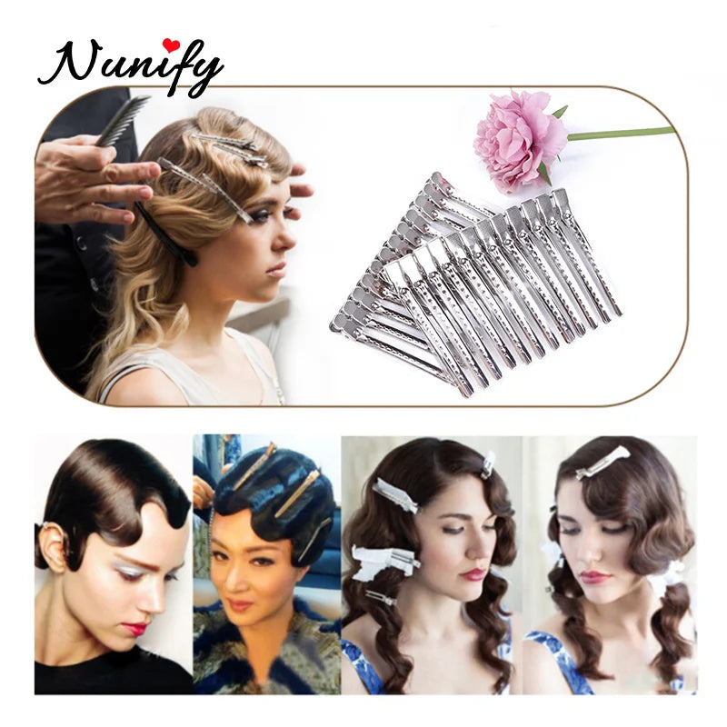 Nunify 12Pcs Holding Hair Styling Section Clip Hair Clip Duck Mouth Salon Hairdressing Clips Flat Accessories Hair Cutting Tools