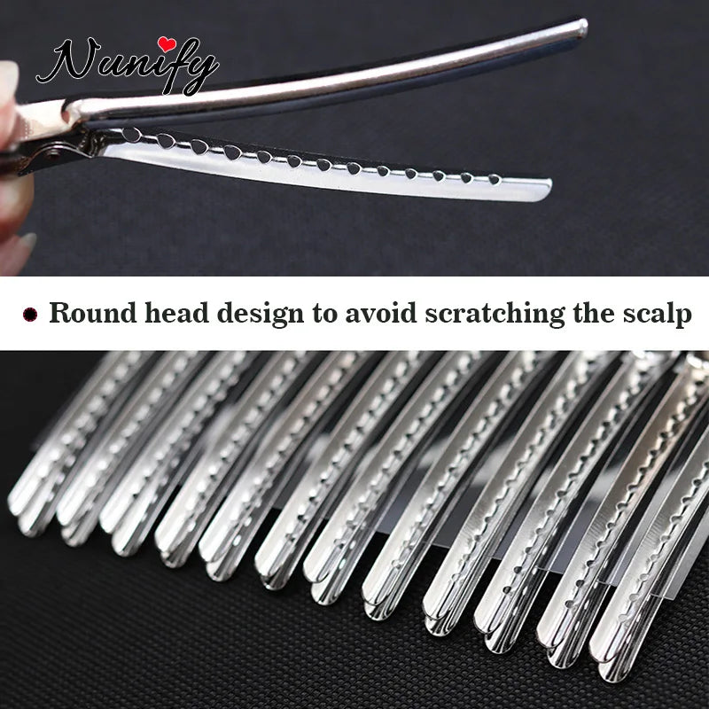Nunify 12Pcs Holding Hair Styling Section Clip Hair Clip Duck Mouth Salon Hairdressing Clips Flat Accessories Hair Cutting Tools