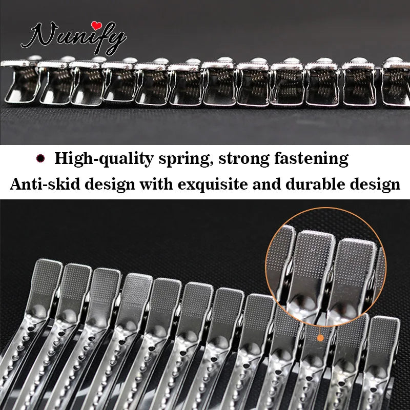 Nunify 12Pcs Holding Hair Styling Section Clip Hair Clip Duck Mouth Salon Hairdressing Clips Flat Accessories Hair Cutting Tools