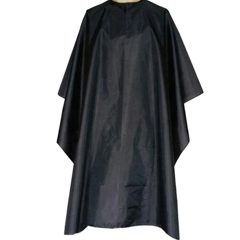 Hair Salon Cover Adult Hairdressing Cape Gown Grooming Apron Unisex Black Cloak