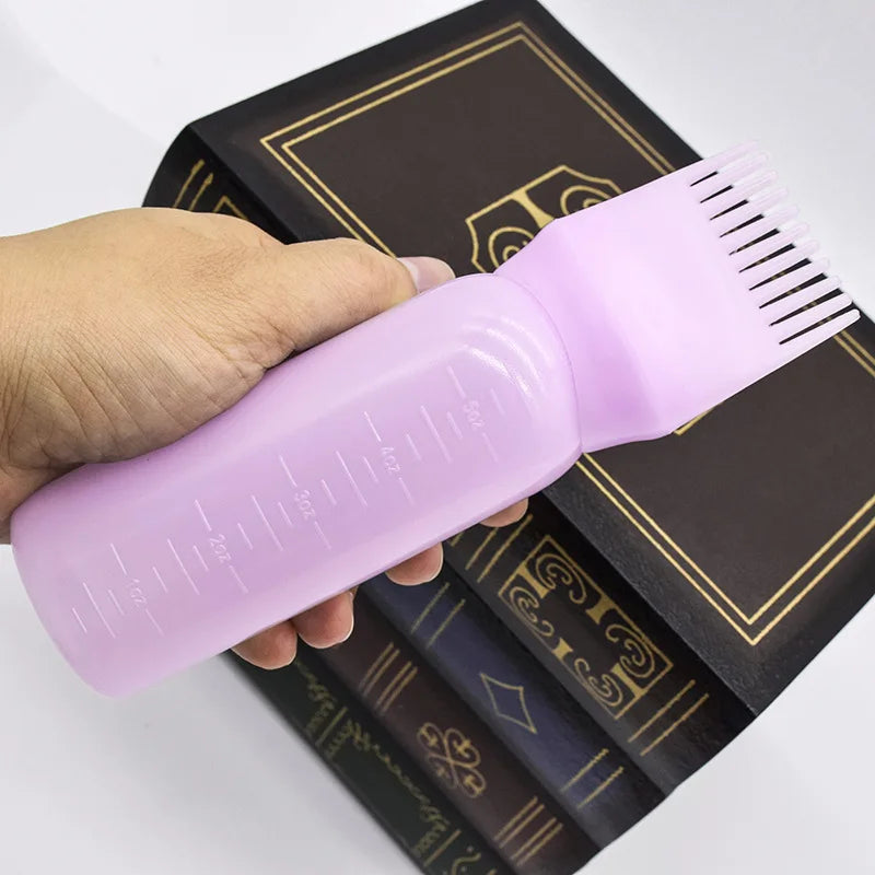 with Scale value Graduated hair dye applicator bottle, hair comb applicator, used for professional salons and home use