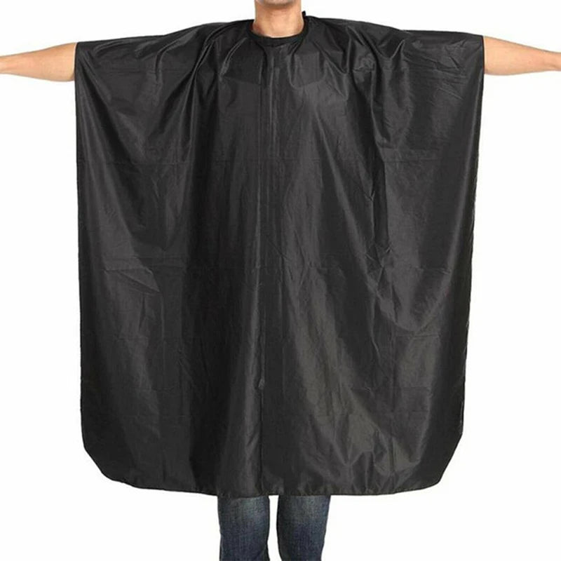 Hair Salon Cover Adult Hairdressing Cape Gown Grooming Apron Unisex Black Cloak