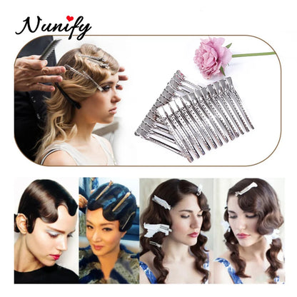 Nunify 12Pcs Holding Hair Styling Section Clip Hair Clip Duck Mouth Salon Hairdressing Clips Flat Accessories Hair Cutting Tools