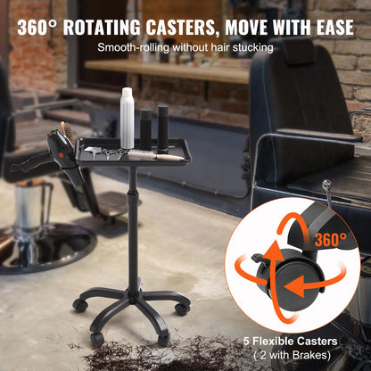 Salon Tray Cart Height Adjustable Rolling