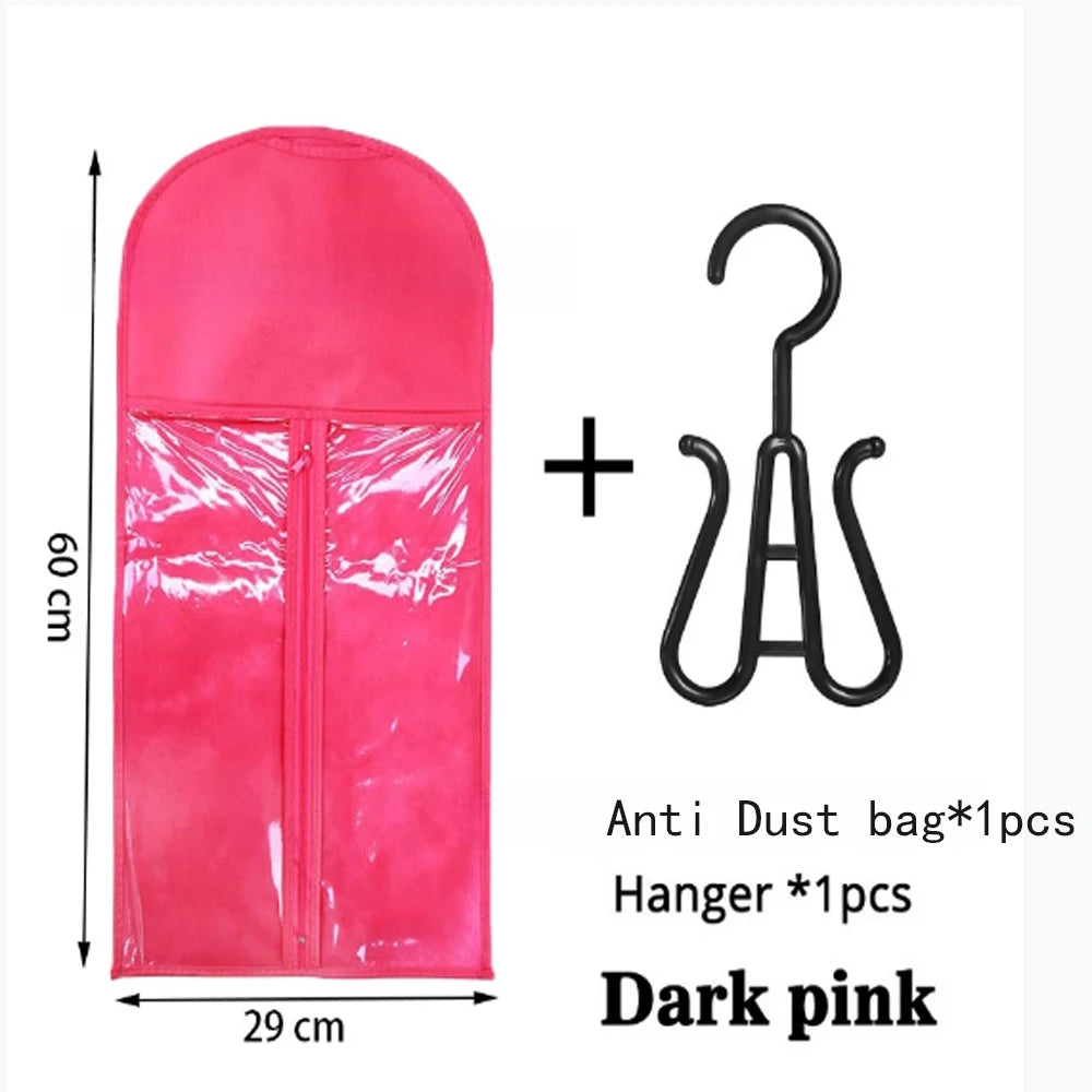 4/8 Set Long Wig Storage Bag Holder Case Hair Extensions Storage Bag With Hanger For Home Salon Organizer Pink/Black/Purple