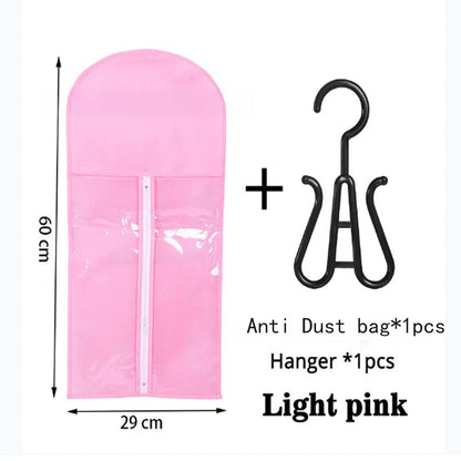 4/8 Set Long Wig Storage Bag Holder Case Hair Extensions Storage Bag With Hanger For Home Salon Organizer Pink/Black/Purple