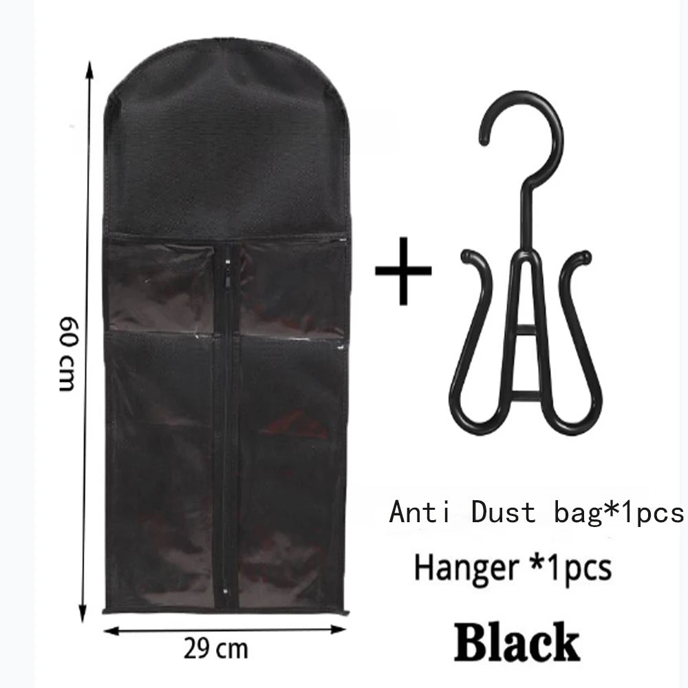 4/8 Set Long Wig Storage Bag Holder Case Hair Extensions Storage Bag With Hanger For Home Salon Organizer Pink/Black/Purple