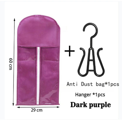 4/8 Set Long Wig Storage Bag Holder Case Hair Extensions Storage Bag With Hanger For Home Salon Organizer Pink/Black/Purple