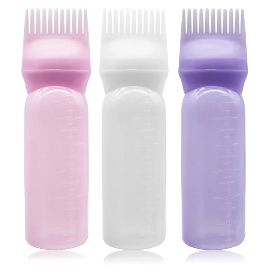 with Scale value Graduated hair dye applicator bottle, hair comb applicator, used for professional salons and home use