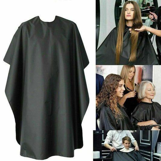 Hair Salon Cover Adult Hairdressing Cape Gown Grooming Apron Unisex Black Cloak
