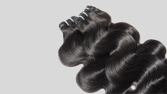 Diamond Beauty body wave hair bundles with smooth, shiny black waves for natural styling